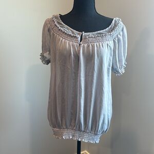 Express Gray Ruffle Blouse!